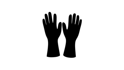 Obraz premium Silhouette of Rubber Gloves Against a White Background 