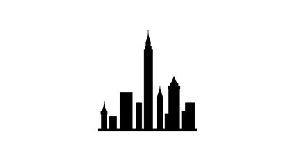 Fototapeta premium City skyline silhouette on a white background 