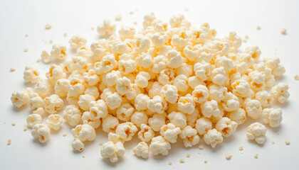 Pile of Delicious Popcorn, Tasty Snack, Cinema Treat, and Food Background.