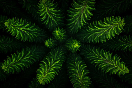 Abstract Green Leaf Background Illustration