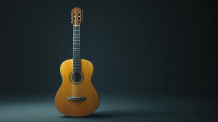 Fototapeta premium Elegant Classical Guitar Instrument. Harmony in Wood and String Design