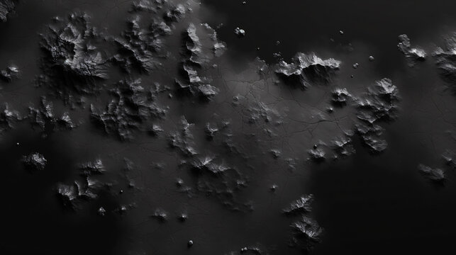 A black-and-white top-down heightmap of terrain, perfect for background, display, or presentation banners.

