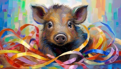 Niedliches Wildschwein