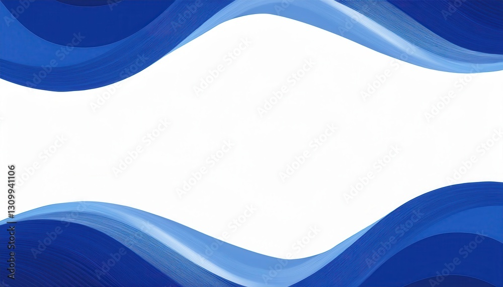 Poster abstract blue wave background with dynamic curved lines, modern gradient texture, fluid motion design, empty white space for text