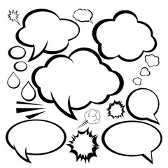 Set of comic style speech bubble with text expression effect collection. comics pop art style. isolated on white background