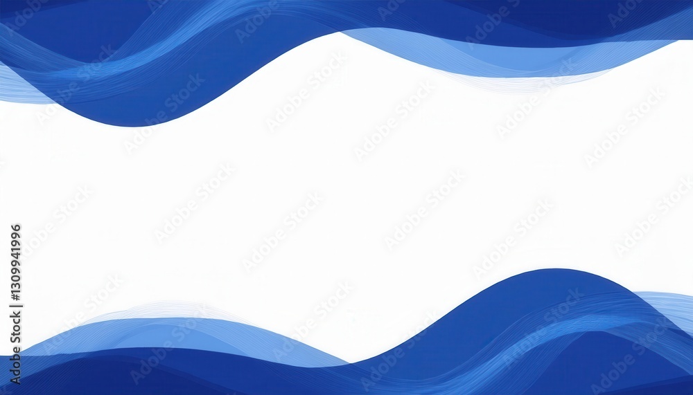 Aufkleber abstract blue wave background with dynamic curved lines, modern gradient texture, fluid motion design, empty white space for text