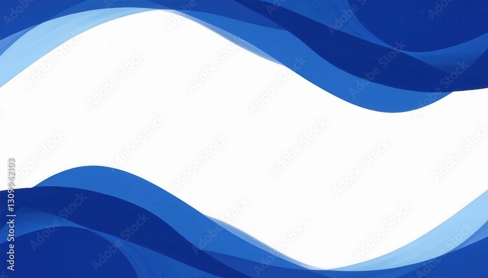 Aufkleber abstract blue wave background with dynamic curved lines, modern gradient texture, fluid motion design, empty white space for text