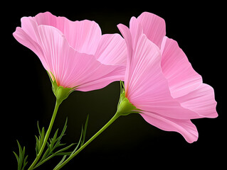 Pink Cosmos Flower Illustration