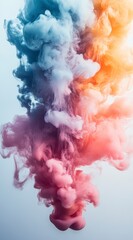 Abstract Colorful Ink Swirl in Water, Pastel Fluid Dye Mix, Vibrant Artistic Background