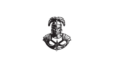Minimalistic ancient warrior logo design
