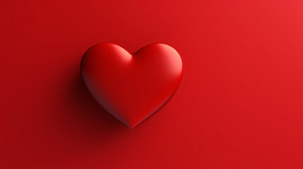 A large, simple red heart in the center on a red background with ample copyspace, ideal for romantic or heartfelt designs.

