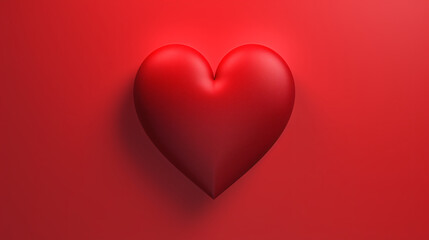 A large, simple red heart in the center on a red background with ample copyspace, ideal for romantic or heartfelt designs.

