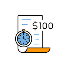 Colored Alarm Clock Icon for Bill Payment Reminders and Deadline Alerts.