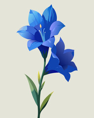 Vibrant blue flower illustration on a soft background, symbolizing beauty