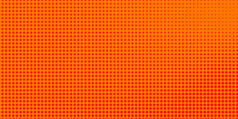Dots halftone orange color pattern gradient texture with technology digital background. Dots pop art comics