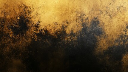 Gold and black gradient bg with noise as a seamless pattern. Bright vector illustration with watercolor effect and texture. Blurred abstract background