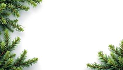 Festive Christmas Card Template with Elegant Pine Branches