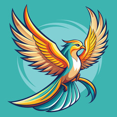 Fototapeta premium bird, eagle, vector, illustration, animal, cartoon, flying, wing, symbol, wings, feather, fly, hawk, design, nature, dove, wildlife, tattoo, beak, wild, head, toucan, black, sign, freedom