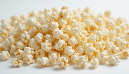 Pile of Delicious Popcorn, Tasty Snack, Cinema Treat, and Food Background.
