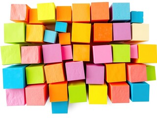 Colorful Cube Notes - Playful Rainbow Display