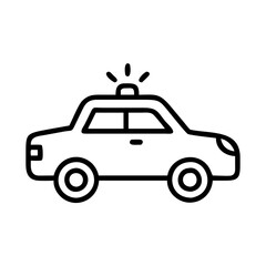 Obraz premium Police Car Icon for Law Enforcement and Security Themes