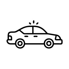 Police Car Icon for Law Enforcement and Security Themes