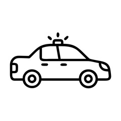 Police Car Icon for Law Enforcement and Security Themes