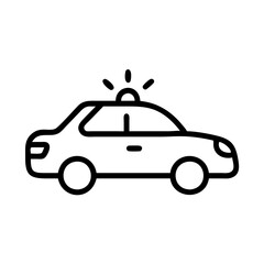 Police Car Icon for Law Enforcement and Security Themes