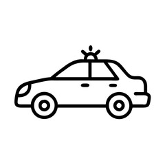 Police Car Icon for Law Enforcement and Security Themes
