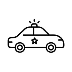 Obraz premium Police Car Icon for Law Enforcement and Security Themes