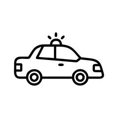 Fototapeta premium Police Car Icon for Law Enforcement and Security Themes