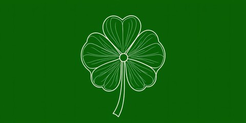 Elegant St. Patrick's Day Shamrock Line Art Design