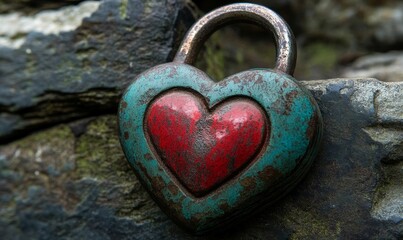 Heart-shaped lock symbol of eternal love.