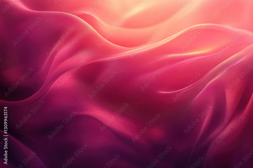 Aufkleber Abstract image of flowing pink and red fabric with soft lighting and smooth textures.