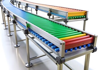 Naklejka premium High-resolution conveyor belt mockup, emphasizing depth.