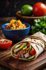 Delicious Beef Burrito with Avocado and Salsa Recipe