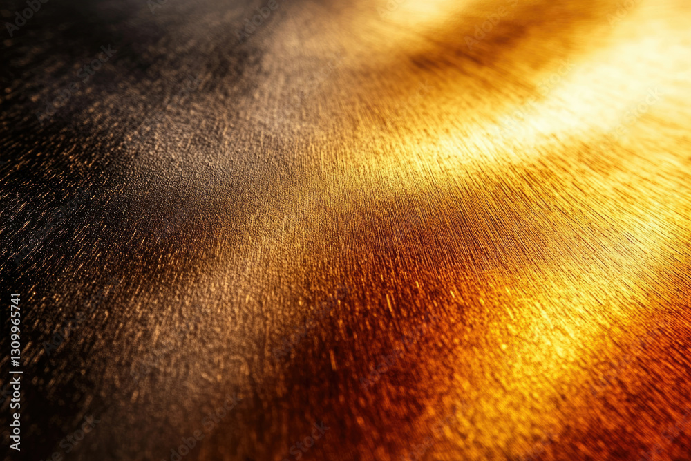 Poster abstract background with gradient of dark to golden brown metallic texture, showing brushed metal su