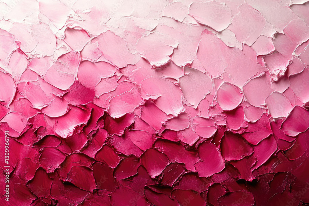 Poster abstract pink and red paint texture with a gradient effect, showcasing impasto technique.