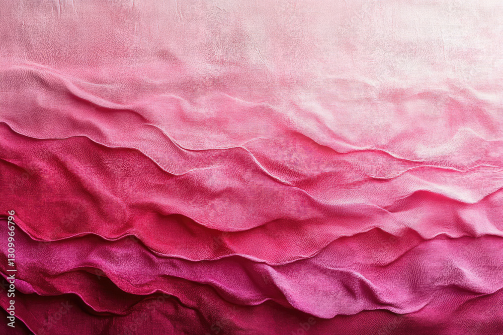 Poster abstract image of pink fabric with wavy texture and ombre gradient.