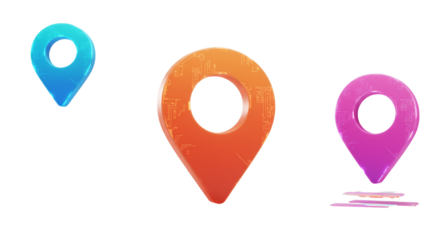 Digital Map Pin Icon 3D Render - Navigation and Location Technology