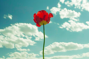 Obraz premium beautiful tulips on a bright plain background