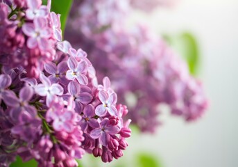 Obraz premium Beautiful lilac flowers in full bloom, showcasing vibrant purple hues