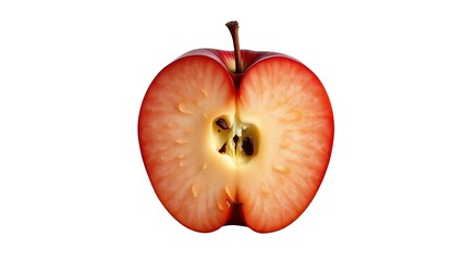 Red Apple Slice Isolated on White Background