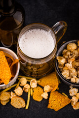 Beer and different snacks for Superbowl or football party