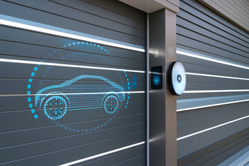 An illustration of a car secured in a garage. Future of AI technology