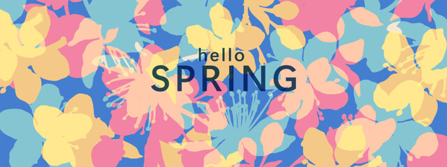 Spring flowers. 8 March, womens day, mother's day holiday cards set. Bright colorful botanical background, pattern.
