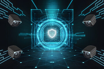 A grid of network cameras connected to one another