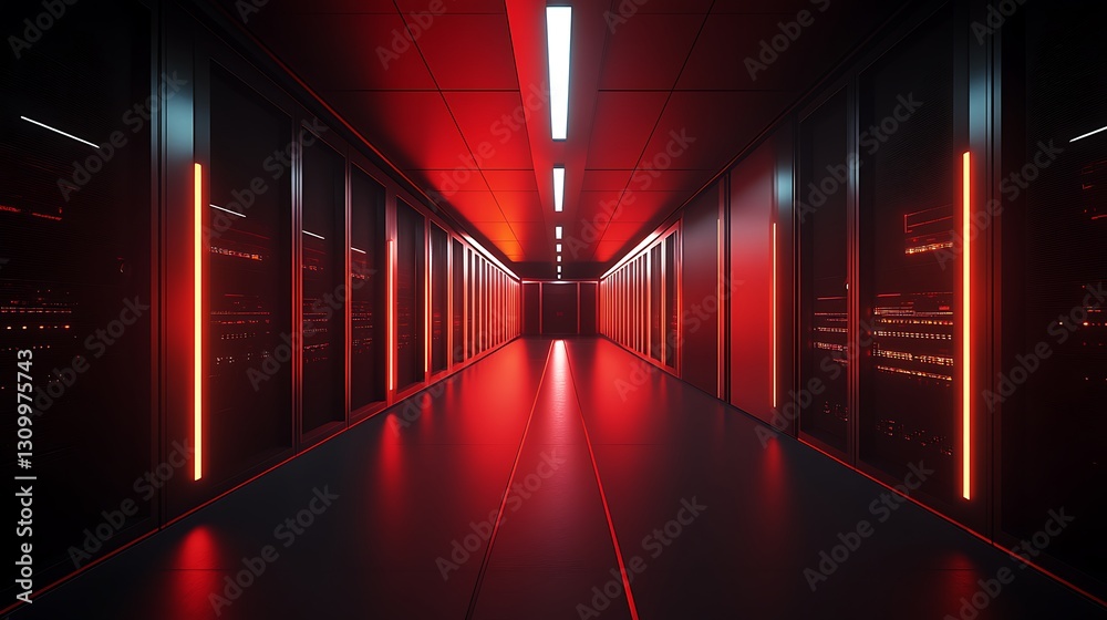 Poster a futuristic data center with quantum computing and ai-driven operations
