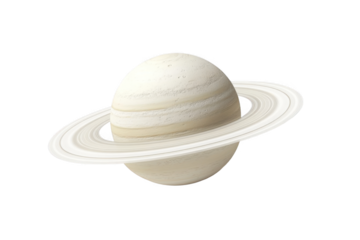 3D illustration of the planet Saturn, isolated on a white background, in a minimalist style