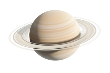 3D illustration of the planet Saturn, isolated on a white background, in a minimalist style